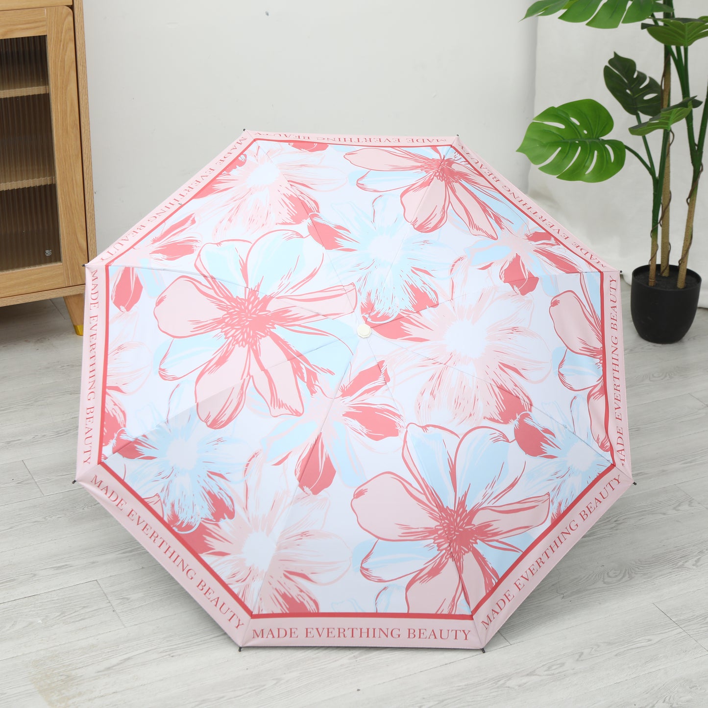 A004-22''/55cm-Manual-Digital printed 3-fold umbrella