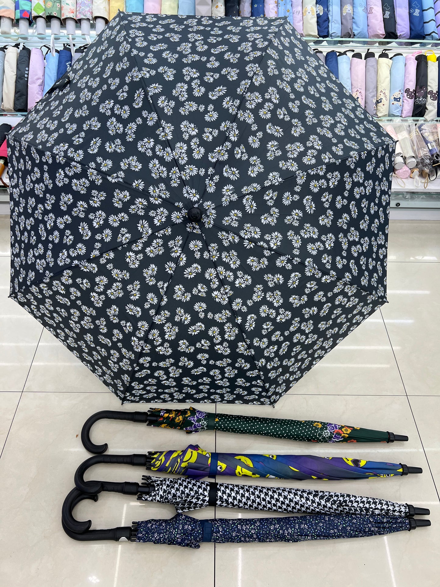 28''/70cm - L410-Fiber Skeleton Hook Straight Umbrella