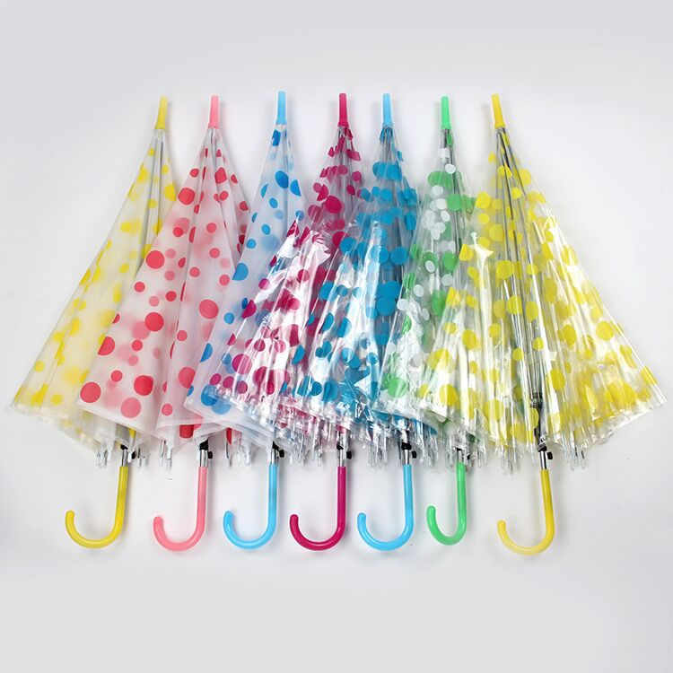 20''/50cm - PVC - Fully transparent patterned children's straight umbrella